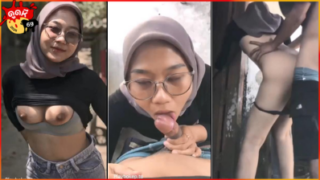 คลิปโป๊18+ หลุดสาวแว่นมุสลิมนมสวยดูดควยโคตรเก่ง นัดเย็ดแฟนหนุ่มหลังบ้าน ยืนแอ่นให้กระเด้าสดแตกคาปาก